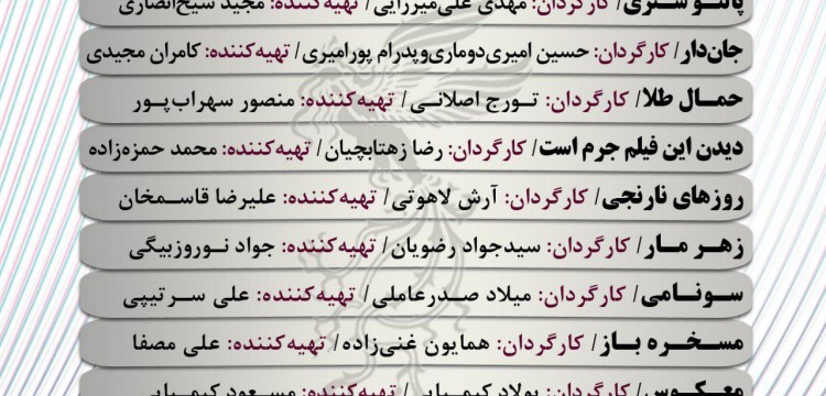 اسامی فیلم های بخش نگاه نو جشنواره فیلم فجر اعلام شد/رقابت جواد رضویان، پولاد کیمیایی و همایون غنی‌زاده