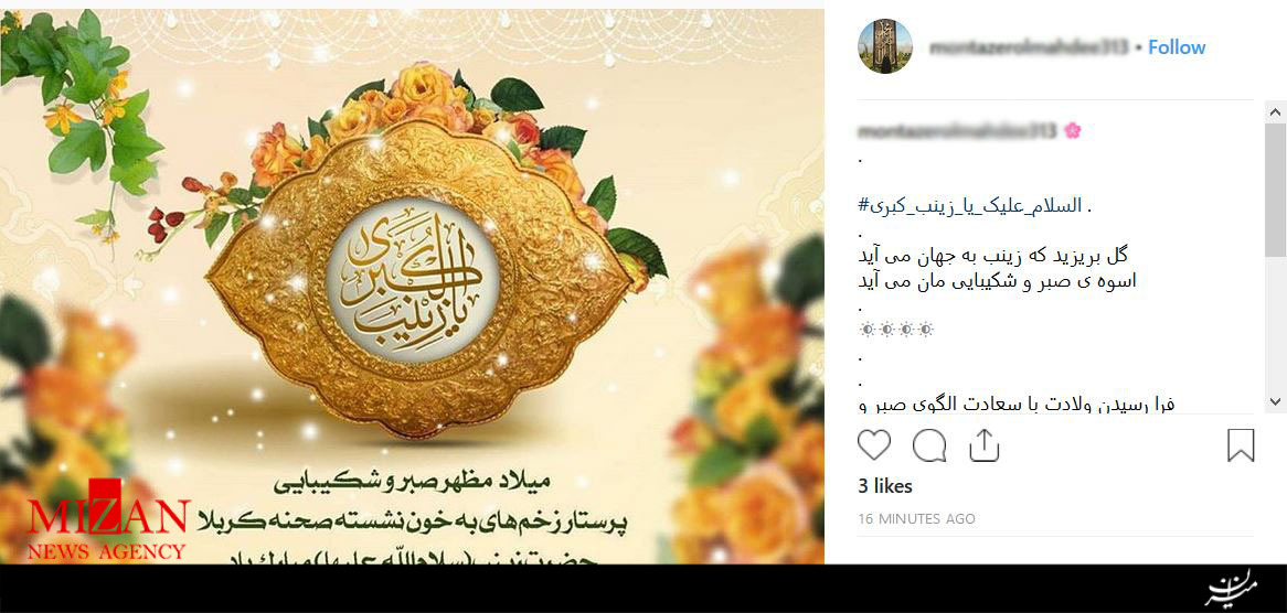 واکنش کاربران فضای مجازی نسبت به میلاد حضرت زینب (س) +تصاویر واکنش کاربران فضای مجازی نسبت به میلاد حضرت زینب (س) +تصاویر