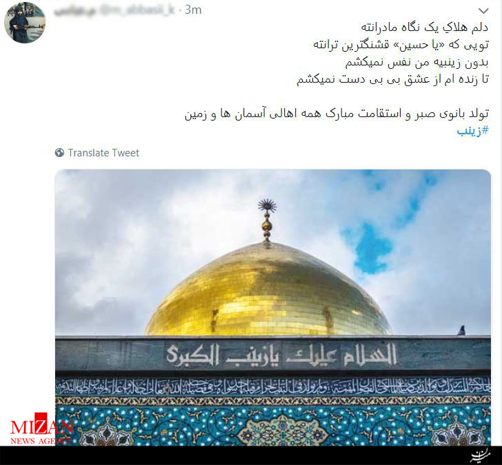 واکنش کاربران فضای مجازی نسبت به میلاد حضرت زینب (س) +تصاویر واکنش کاربران فضای مجازی نسبت به میلاد حضرت زینب (س) +تصاویر