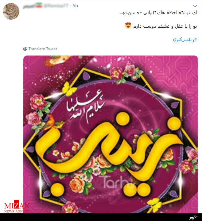 واکنش کاربران فضای مجازی نسبت به میلاد حضرت زینب (س) +تصاویر واکنش کاربران فضای مجازی نسبت به میلاد حضرت زینب (س) +تصاویر