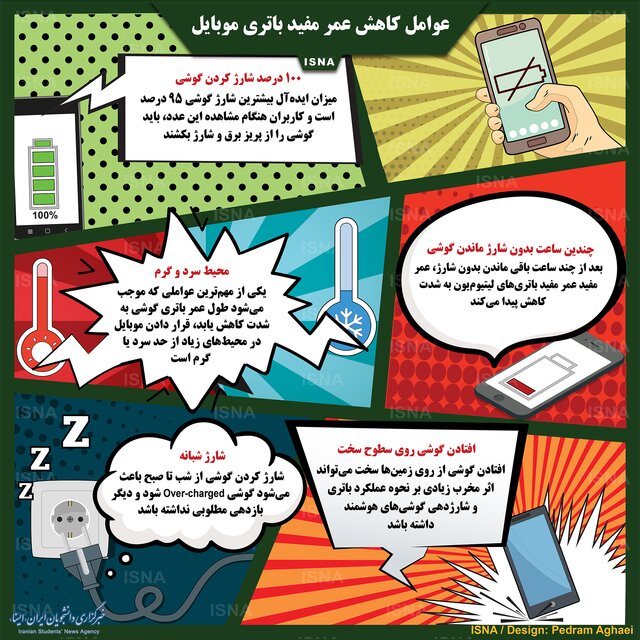 چه عواملی عمر مفید باتری موبایل را کاهش می‌دهد؟ +اینفوگرافی