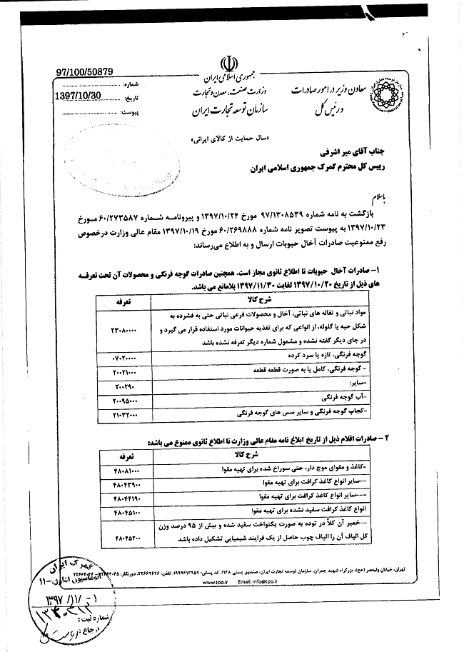 صادرات گوجه آزاد شد/ ممنوعیت صادرات تخم مرغ و ابریشم صادرات گوجه آزاد شد/ ممنوعیت صادرات تخم مرغ و ابریشم