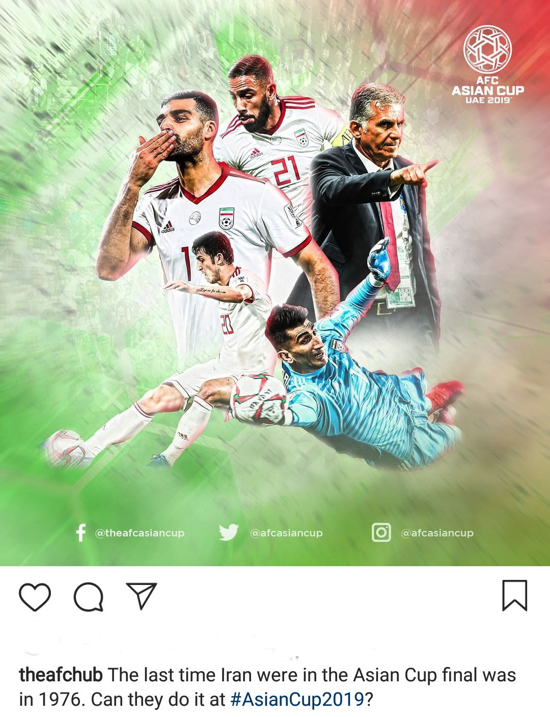 پست اینستاگرامی AFC پیرامون فینالیست شدن ایران +عکس پست اینستاگرامی AFC پیرامون فینالیست شدن ایران +عکس