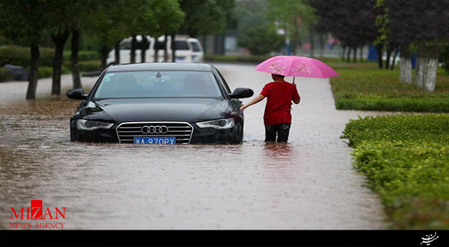 بارش شدید باران در شرق چین
