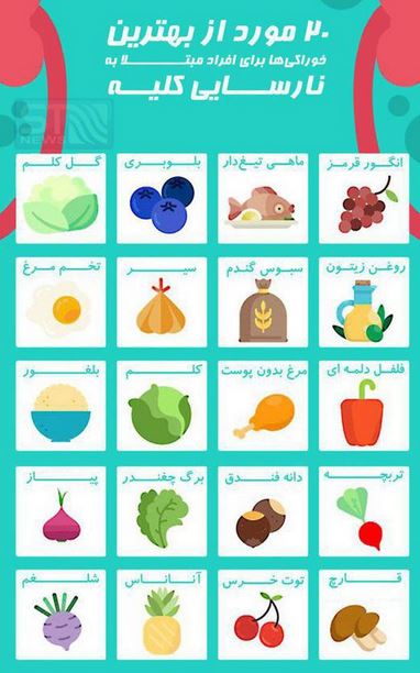 معرفی بهترین خوراکی‌ها برای افراد مبتلا به نارسایی کلیه +اینفوگرافی