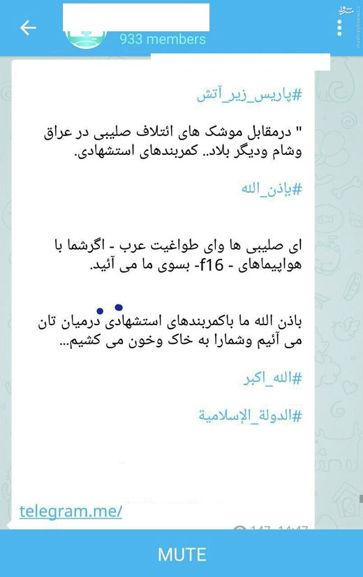 آغاز به کار کانال فارسی تلگرام داعش + عکس آغاز به کار کانال فارسی تلگرام داعش + عکس