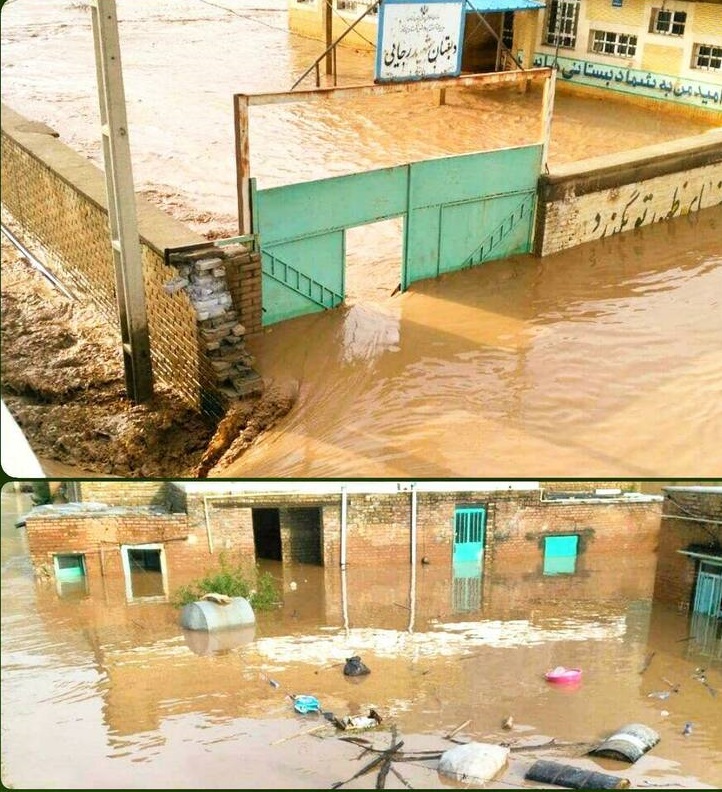 روستای بابازید پلدختر پس از بارش‌های سیل آسا