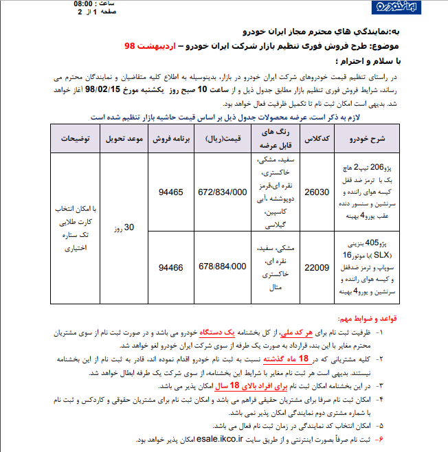 جزئیات پیش فروش جدید محصولات ایران خودرو اعلام شد جزئیات پیش فروش جدید محصولات ایران خودرو اعلام شد