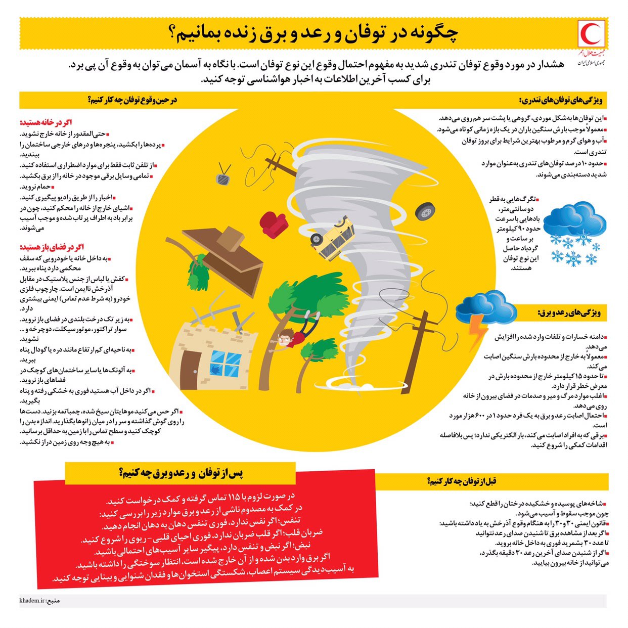 آیا میدانید؛ چطور باید در رعد و برق و توفان زنده بمانیم؟ +اینفوگرافی آیا میدانید؛ چطور باید در رعد و برق و توفان زنده بمانیم؟ +اینفوگرافی