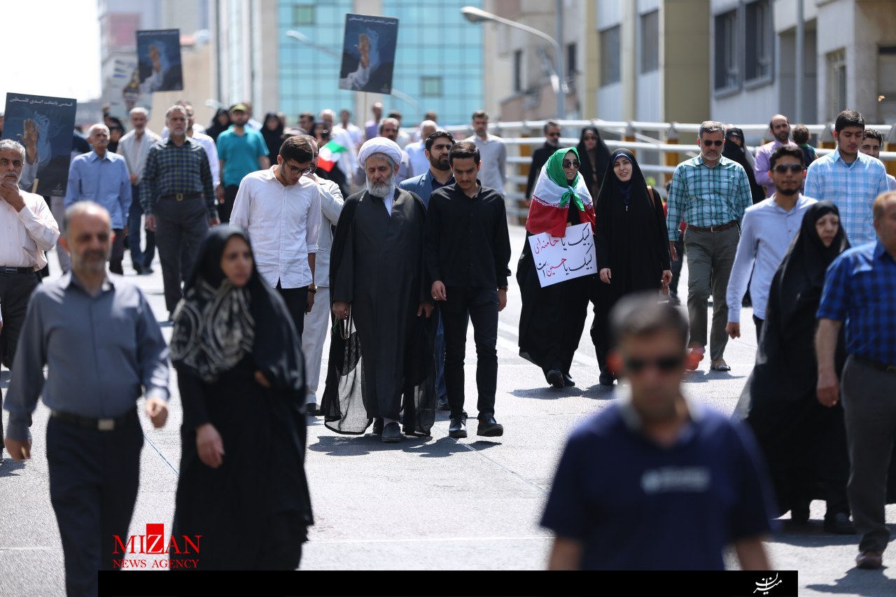 تصاویر از حضور رئیس سازمان اطلاعات سپاه در راهپیمایی روز قدس