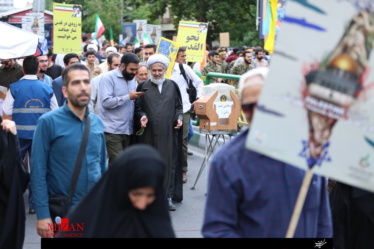 تصاویر از حضور رئیس سازمان اطلاعات سپاه در راهپیمایی روز قدس