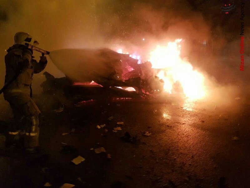 یک زن و مرد در آتش خودرو سوختند