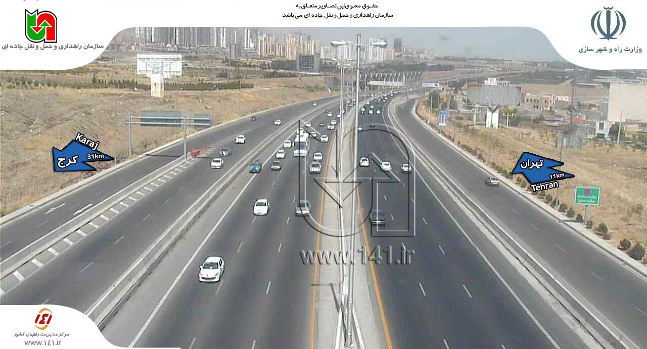 ترافیک سنگین در محدوده بیلقان تا آدران ترافیک سنگین در محدوده بیلقان تا آدران