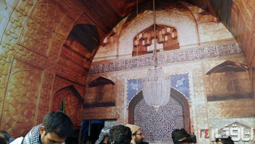 زیارت مجازی امام رضا(ع) در مسیر پیاده‌روی اربعین + تصاویر