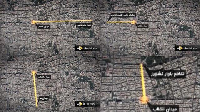 مسیر های چهار گانه خروش انقلابی مردم تهران