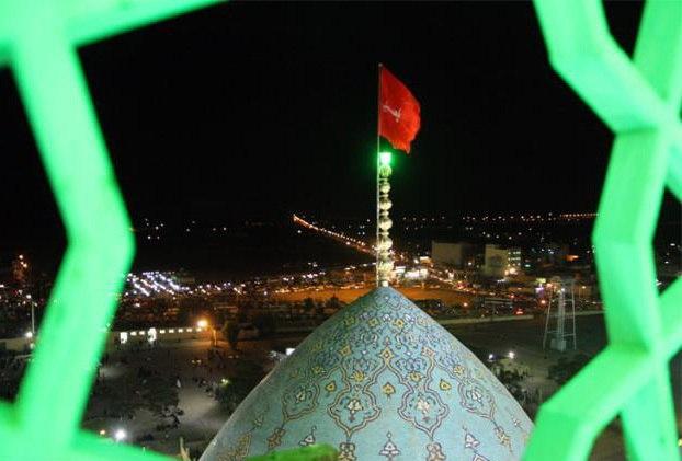 پرچم قرمز رنگ گنبد «مسجد مقدس جمکران» نمادی از خونخواهی و خشم مردم ایران است