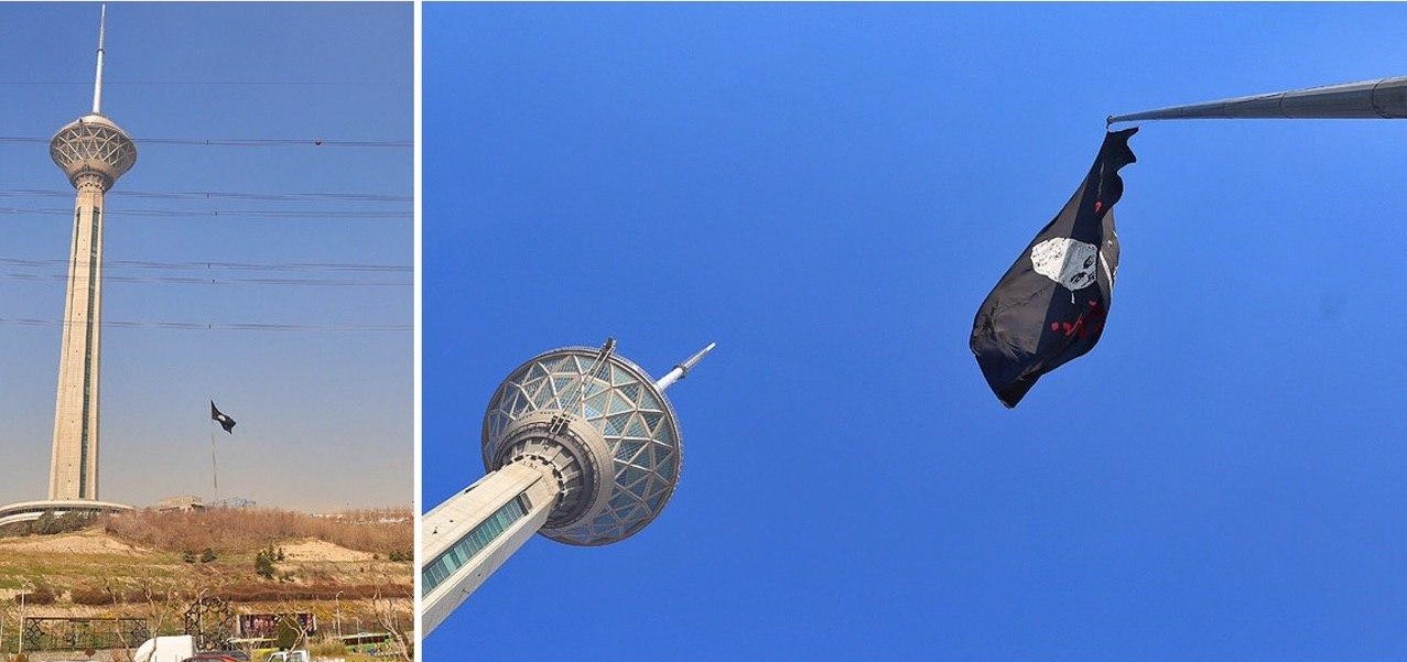 پرچم یادبود سردار دل‌ها در برج میلاد به اهتزاز درآمد