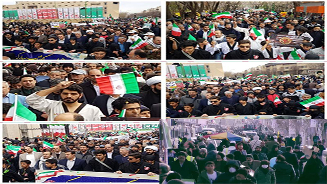 حضور پر شور مردم تهران در ساعت اولیه مراسم ۲۲ بهمن