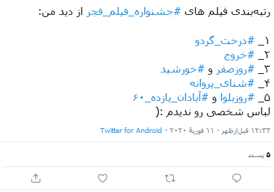 گزیده ای از نظرات کاربران درباره جشنواره فیلم فجر گزیده ای از نظرات کاربران درباره جشنواره فیلم فجر
