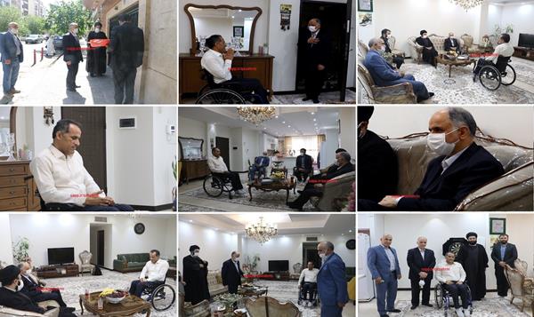 دیدار معاون منابع انسانی و امور فرهنگی قوه قضاییه با یکی از جانبازان قطع نخاعی در دوران دفاع مقدس