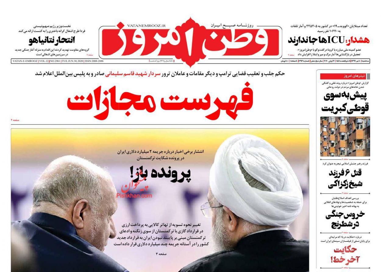 پشتیبانی قانونی و قضایی از گزارشگران فساد/تلاطم اقتصاد در دهه تحریم/ خودزنی استقلال