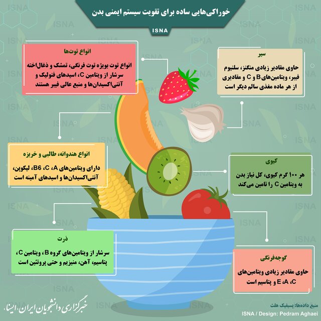 ۶ ماده غذایی که موجب تقویت سیستم ایمنی بدن میشود ۶ ماده غذایی که موجب تقویت سیستم ایمنی بدن میشود