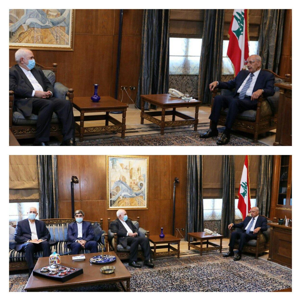 دیدار و رایزنی ظریف با رییس پارلمان لبنان