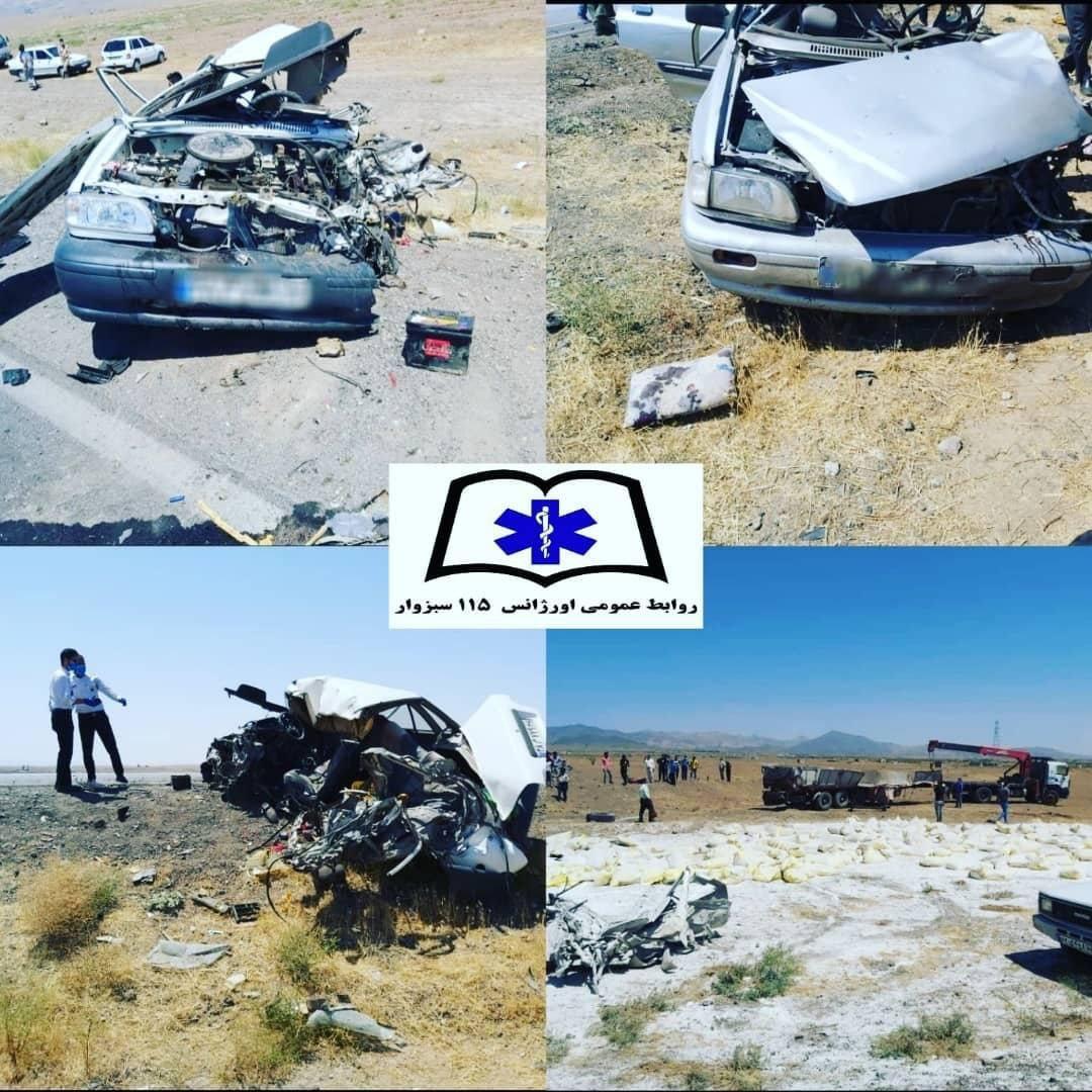 فزایش تعداد فوتیها در تصادف زنجیرهای جاده سبزوار - جوین فزایش تعداد فوتیها در تصادف زنجیرهای جاده سبزوار - جوین