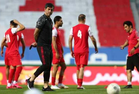 برگزاری تمرین تیم فوتبال پرسپولیس با حضور گلمحمدی