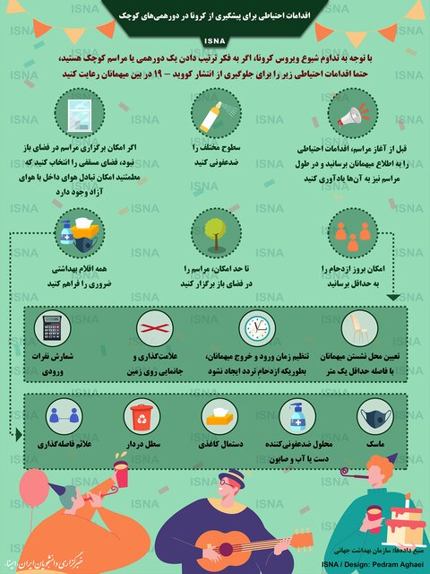 توصیه هایی برای مقابله با ویروس کرونا در مهمانی ها توصیه هایی برای مقابله با ویروس کرونا در مهمانی ها