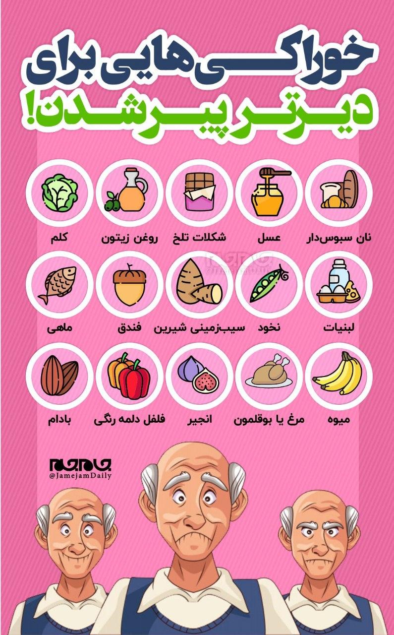 خوراکی‌هایی برای دیرتر پیر شدن!