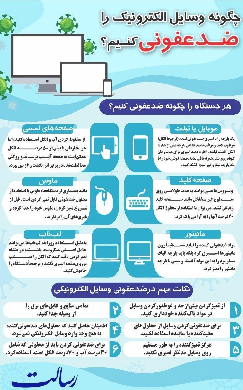 روشهایی برای ضدعفونی کردن وسایل الکترونیک روشهایی برای ضدعفونی کردن وسایل الکترونیک