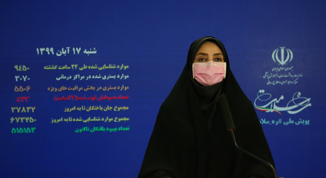 فوت ۴۲۳ بیمار کووید۱۹ در شبانه روز گذشته/ شناسایی ۹۴۵۰ بیمار جدید