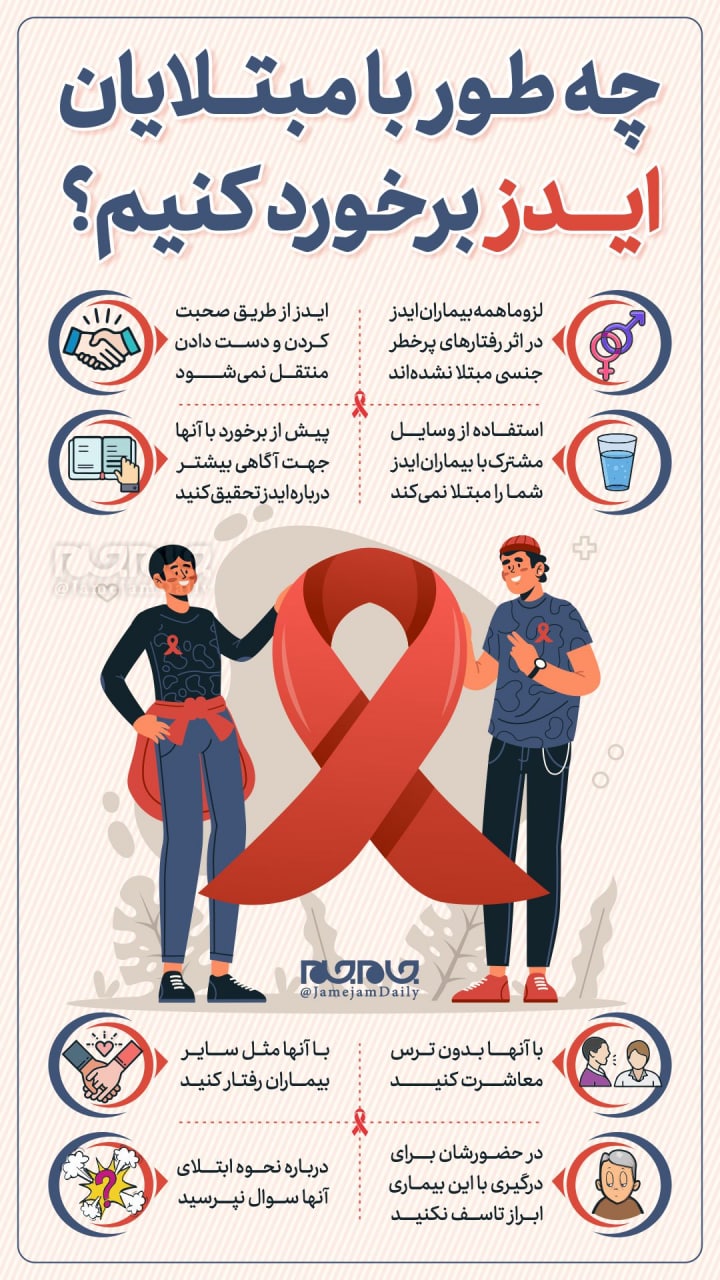 نحوه رفتار با مبتلایان به ایدز+اینفوگرافیک