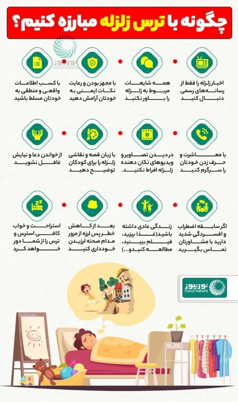 راهکارهایی برای مبارزه با ترس زلزله +اینفوگرافیک راهکارهایی برای مبارزه با ترس زلزله +اینفوگرافیک