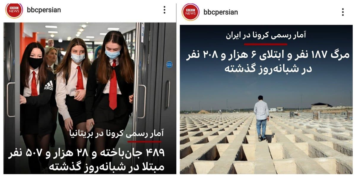 سردرگمی بی بی سی فارسی در مقابل کرونای انگلیسی سردرگمی بی بی سی فارسی در مقابل کرونای انگلیسی