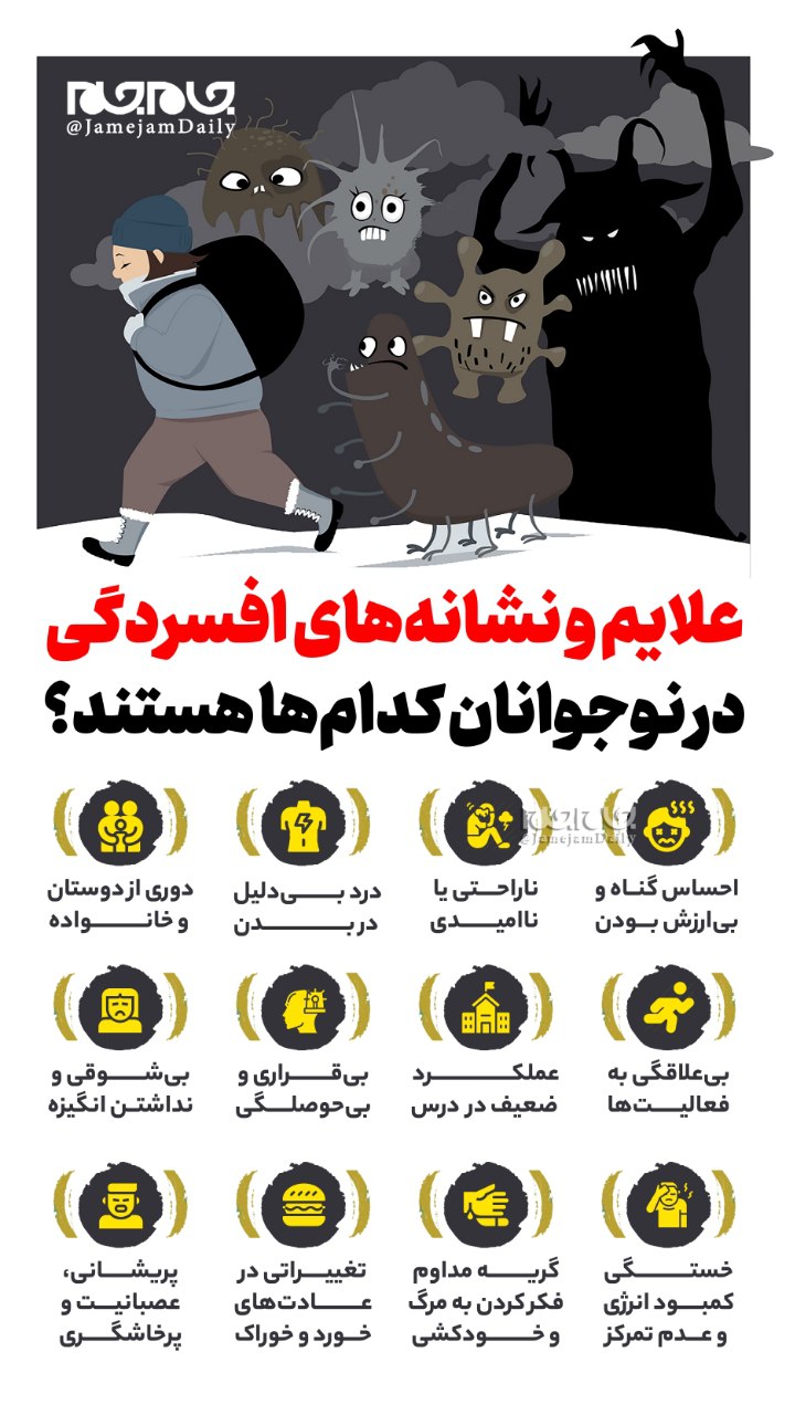 علائم و نشانه‌های افسردگی در نوجوانان +اینفوگرافیک