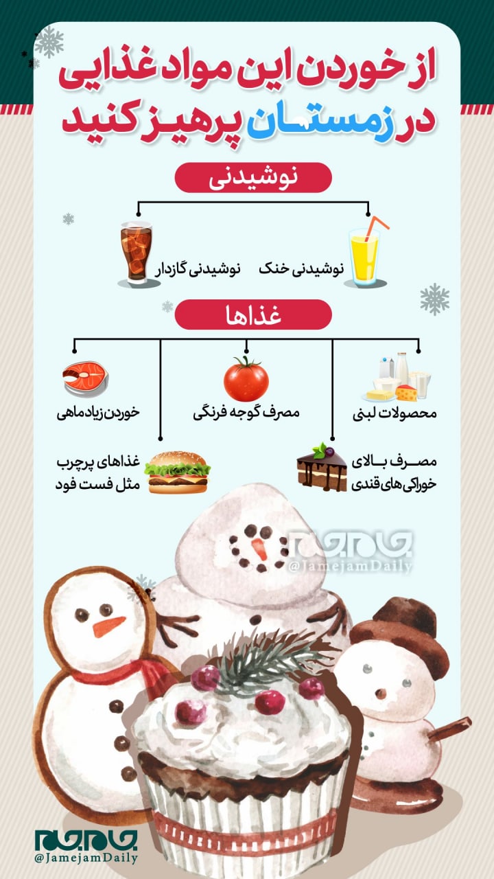 غذا‌های ممنوعه در زمستان +اینفوگرافیک