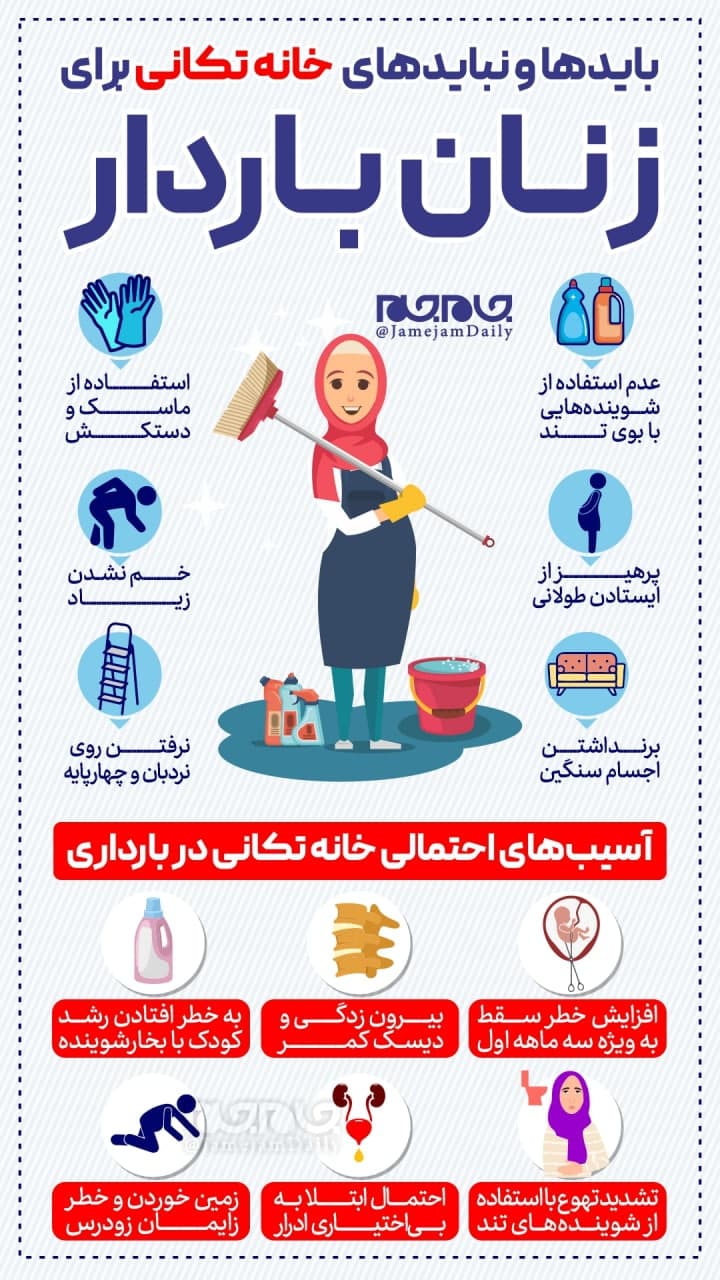 نکات خانه تکاتی عید برای زنان باردار +اینفوگرافیک نکات خانه تکاتی عید برای زنان باردار +اینفوگرافیک