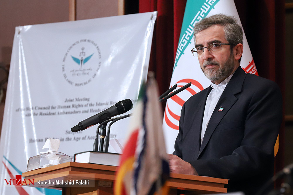 برگزاری نشست دبیر ستاد حقوق بشر با ۶۰ تن از سفرا، کارداران و نمایندگان سازمان‌های بین‌المللی و منطقه‌ای مقیم تهران/ ارائه گزارشی از وضعیت بیماران خاص در پی تحریم‌های ناجوانمردانه آمریکا