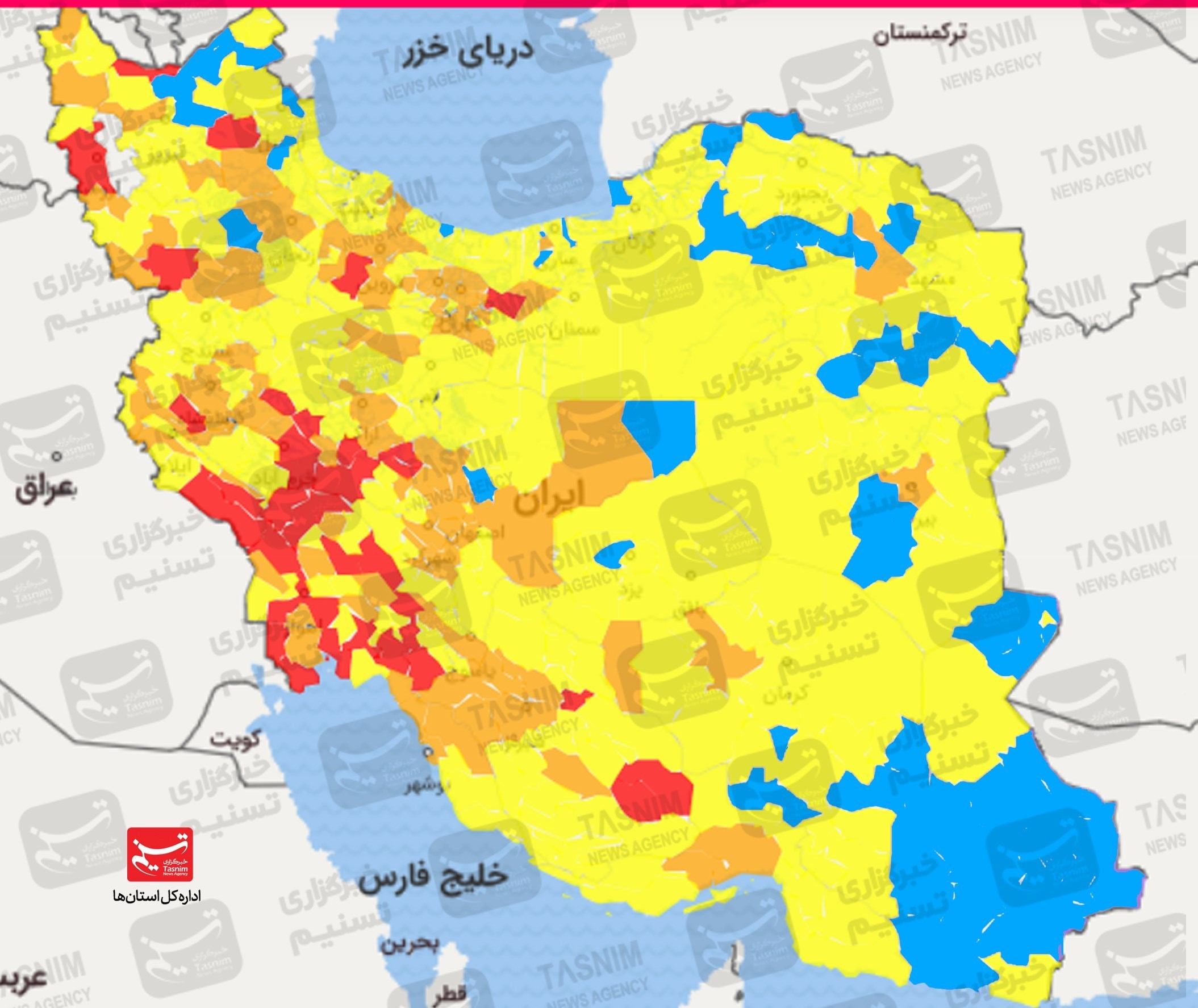 جدیدترین رنگ بندی کرونایی ایران جدیدترین رنگ بندی کرونایی ایران
