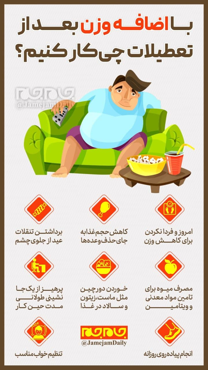 اضافه وزن بعد از تعطیلات را چگونه کاهش دهیم؟