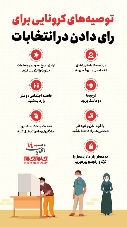 توصیه‌های کرونایی برای رای دادن در انتخابات