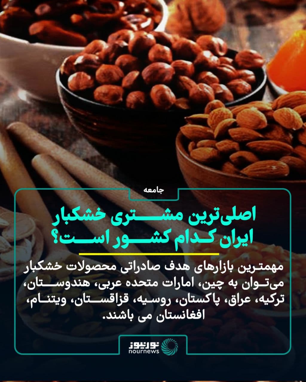کدام کشورها مشتری اصلی خشکبار ایران هستند؟ کدام کشورها مشتری اصلی خشکبار ایران هستند؟