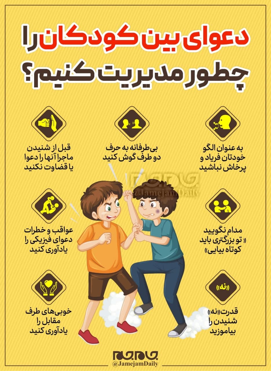 دعوای بین کودکان را چگونه مدیریت کنیم؟ دعوای بین کودکان را چگونه مدیریت کنیم؟