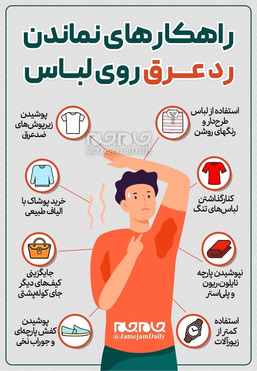 راهکارهایی برای نماندن رد عرق بر روی لباس راهکارهایی برای نماندن رد عرق بر روی لباس