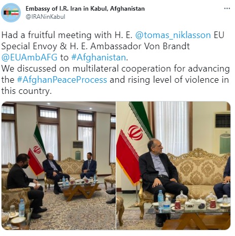 پیشبر روند صلح در افغانستان در دیدار سفیر کشورمان با نماینده ویژه اروپا در امور این کشور پیشبر روند صلح در افغانستان در دیدار سفیر کشورمان با نماینده ویژه اروپا در امور این کشور