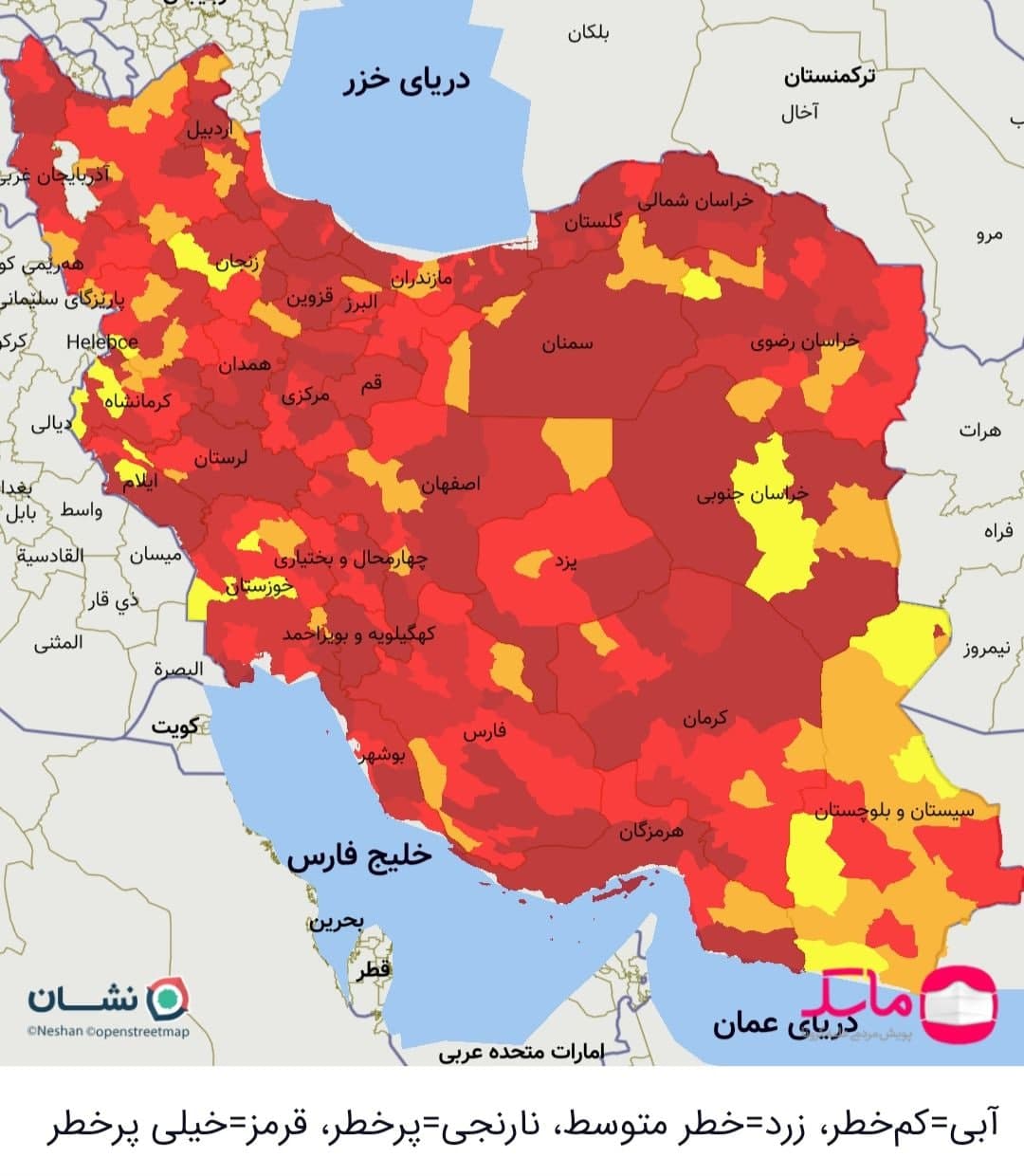 ۳۵۹ شهرستان کشور در وضعیت قرمز کرونایی ۳۵۹ شهرستان کشور در وضعیت قرمز کرونایی