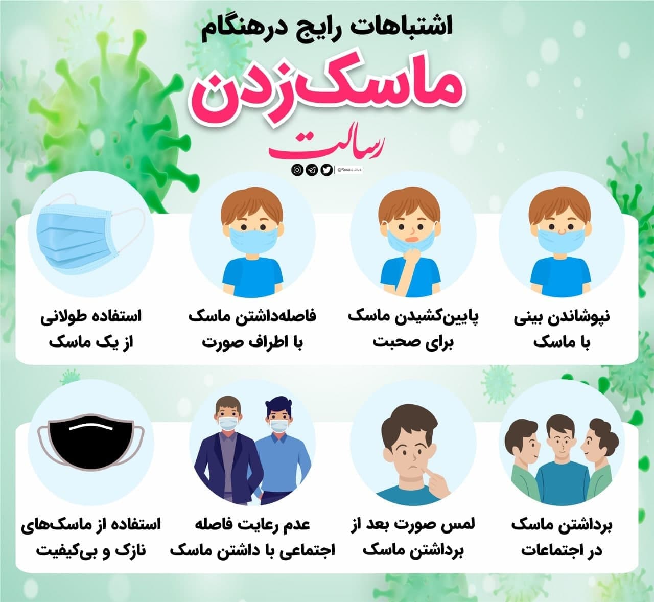 اشتباهات رایج در هنگام ماسک زدن اشتباهات رایج در هنگام ماسک زدن