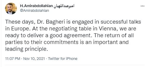 امیرعبداللهیان: ما در وین آماده نیل به توافق خوب هستیم امیرعبداللهیان: ما در وین آماده نیل به توافق خوب هستیم